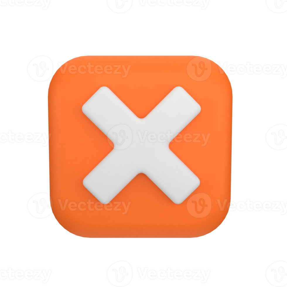 cross mark button 3d icon png
