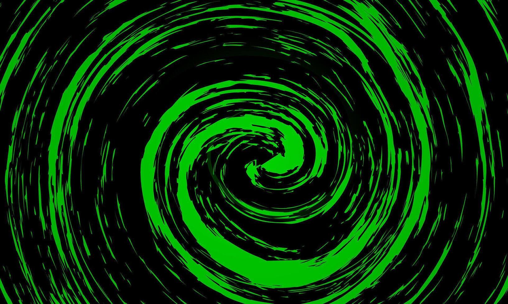Black and green grunge swirl background. Circle brush stroke. retro style. vector
