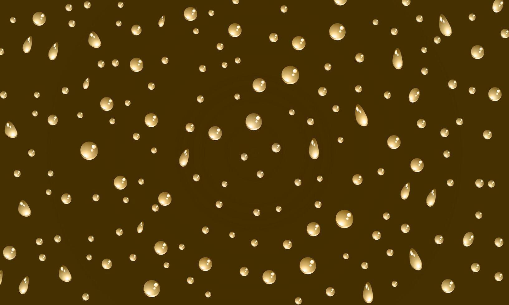 oil drops texture on brown background. soft gold liquid droplets. flow drops fluid. vector