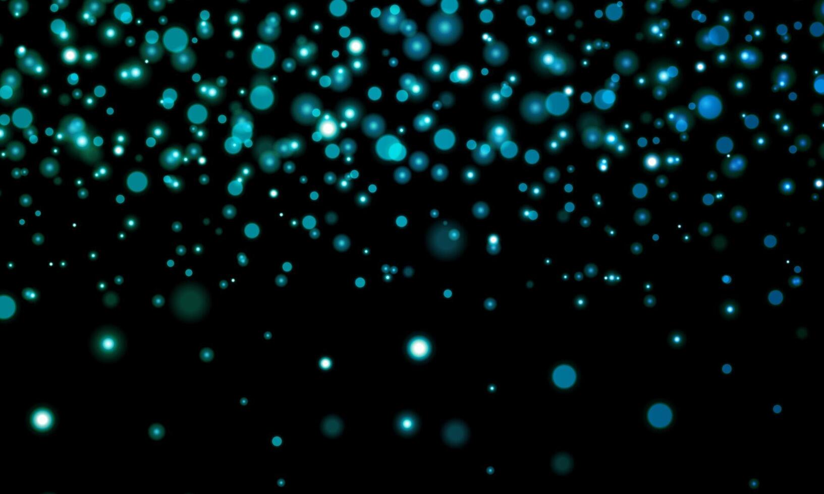 Blurred bokeh light on dark blue background. Christmas and New Year holidays template. Abstract glitter defocused blinking stars and sparks. night space. vector