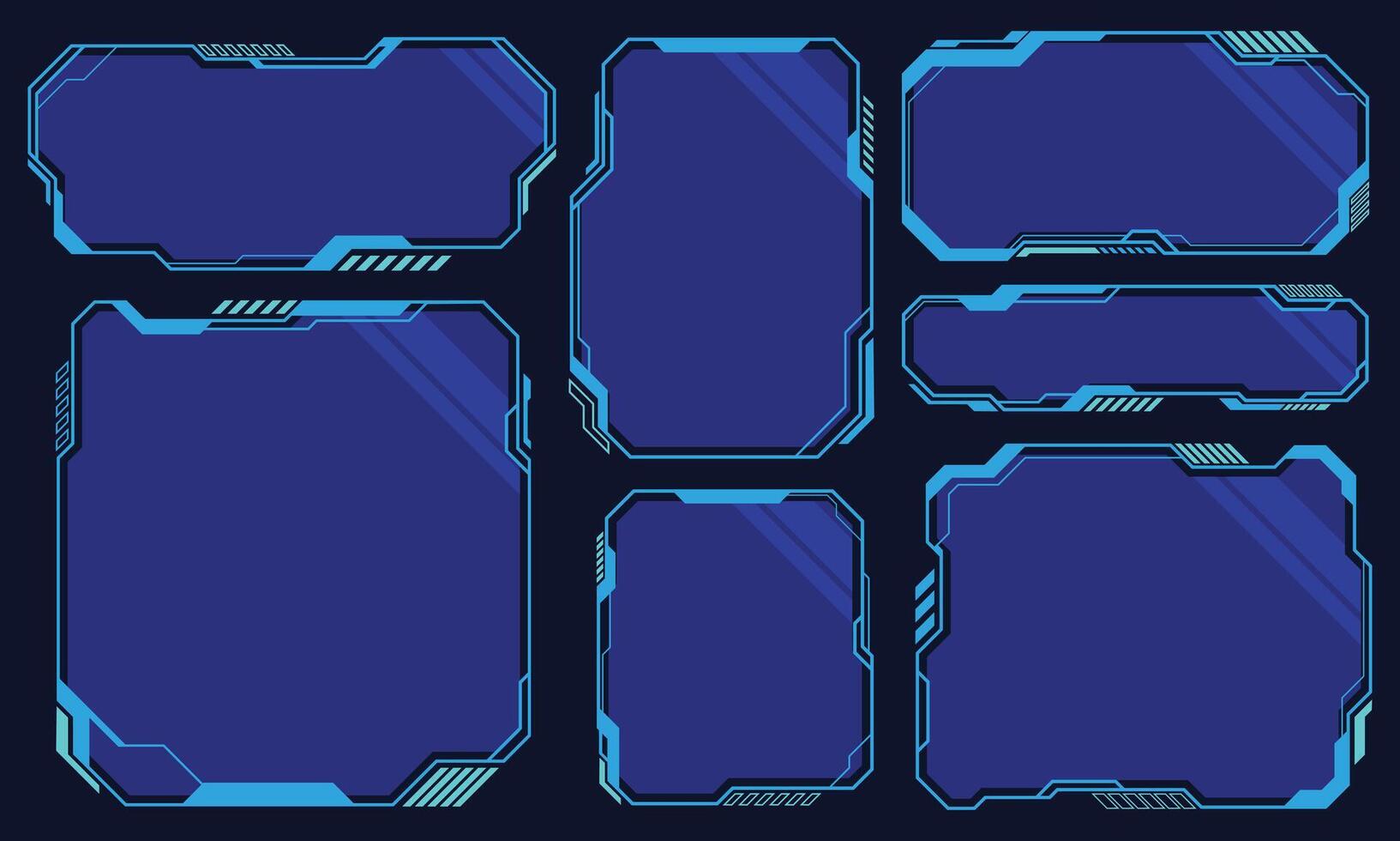 Collection of different futuristic technology frames vector
