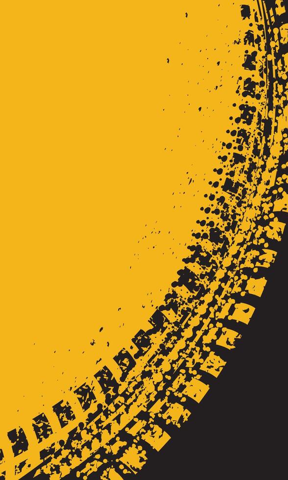 Tire Tracks on Yellow Background vector