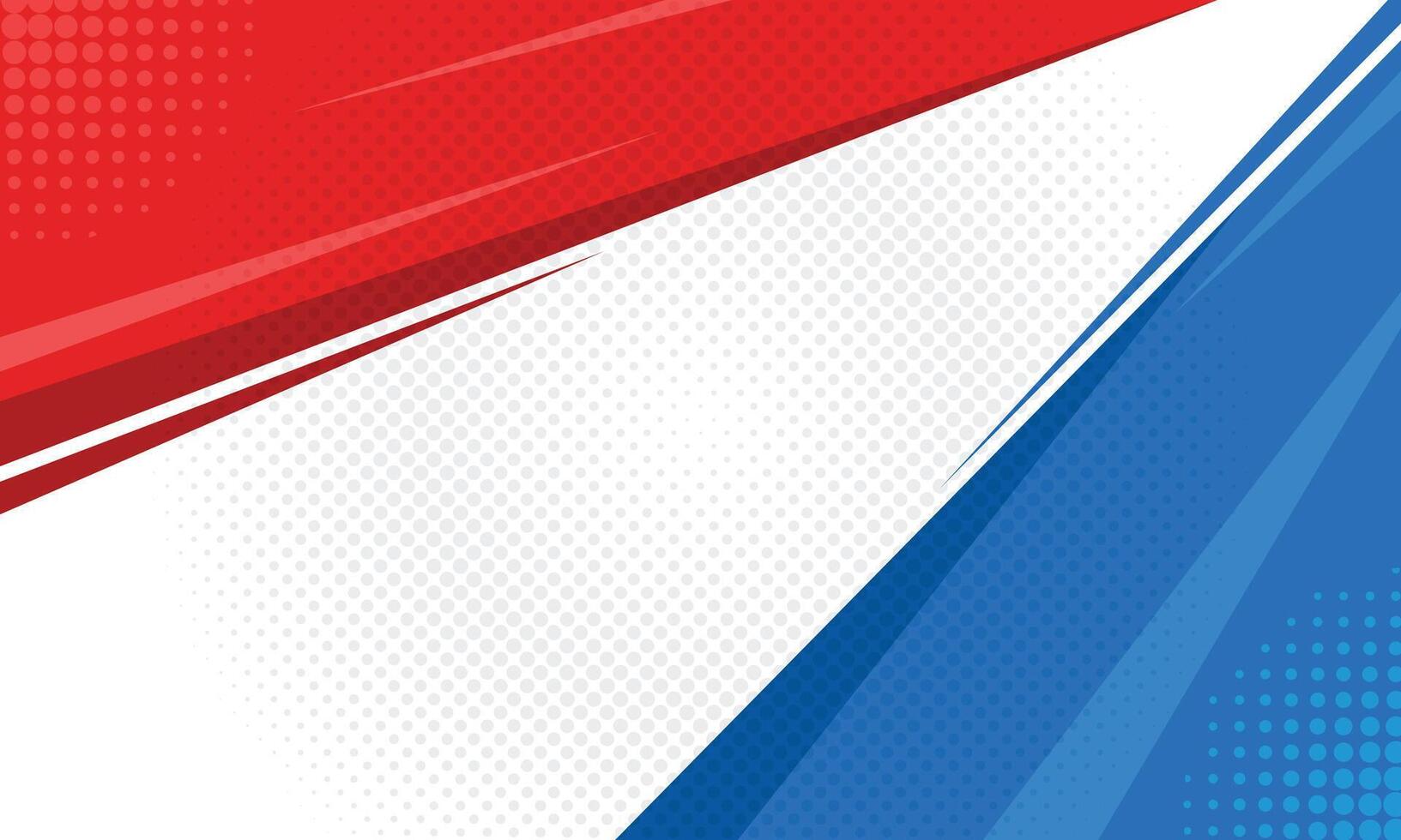 Abstract red and blue geometric border modern background vector