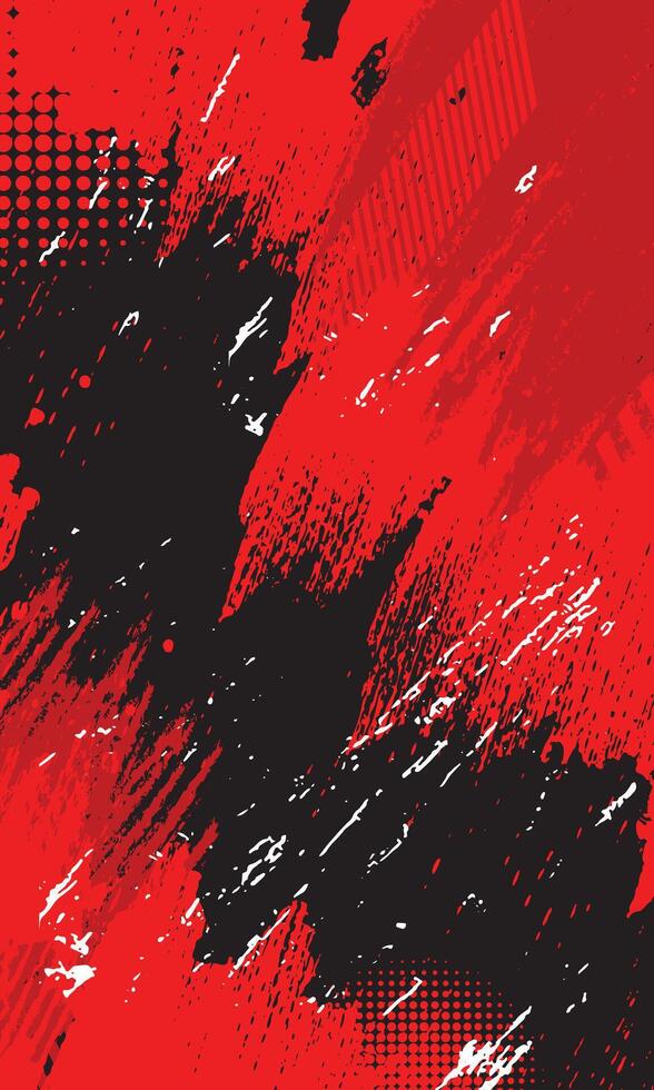 Abstract red and black grunge brush stroke texture background vector