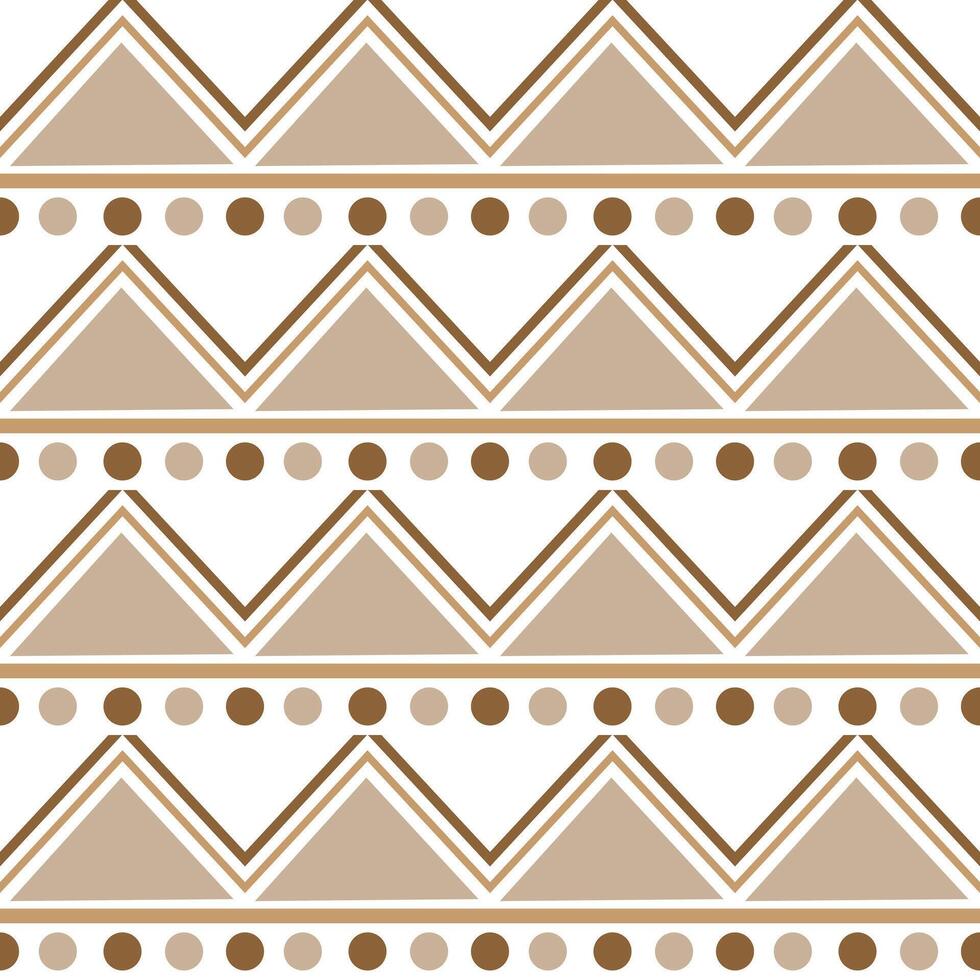 Seamless, geometric pattern with zigzags, triangles and circles on a white background vector