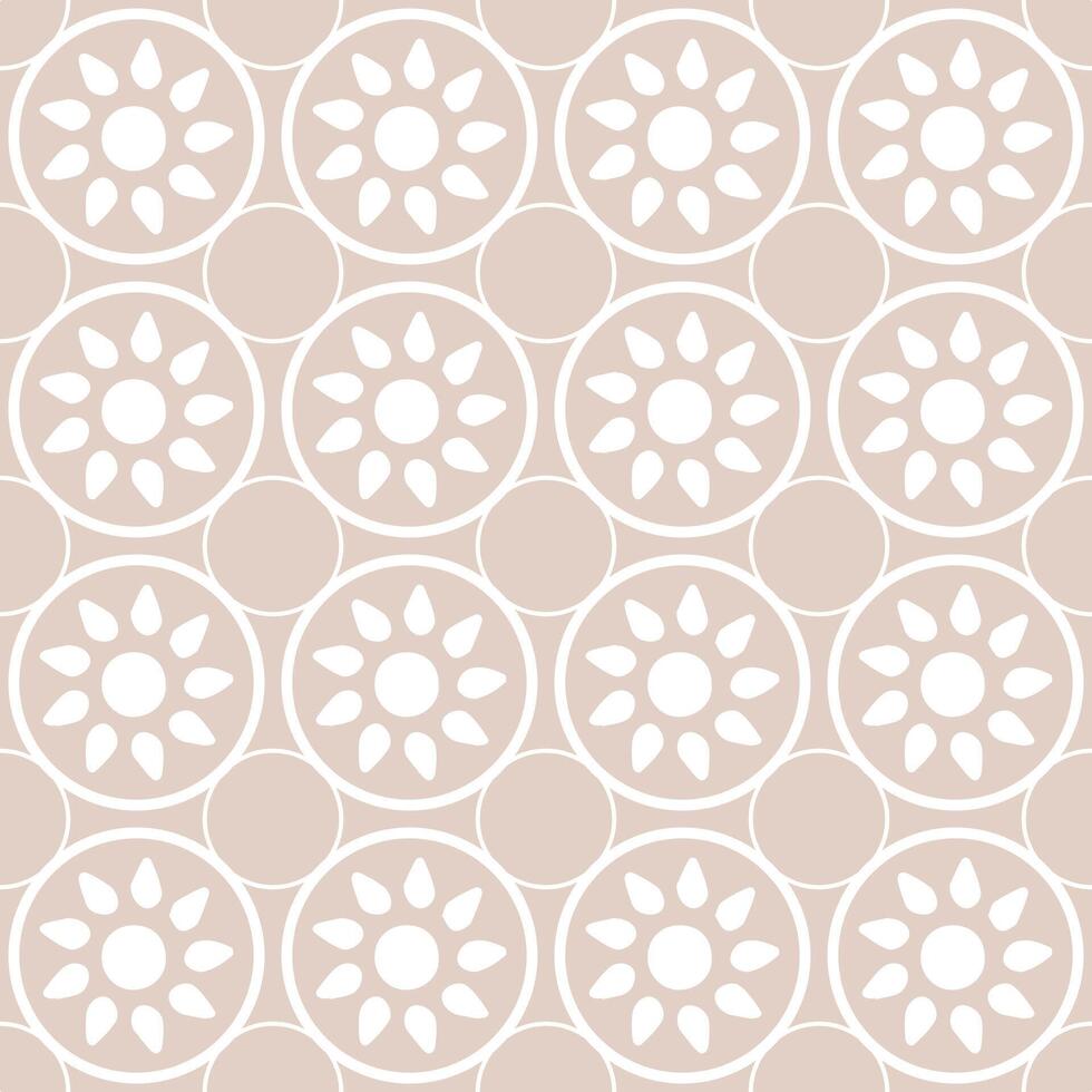 Seamless abstract pattern with circles on beige background vector