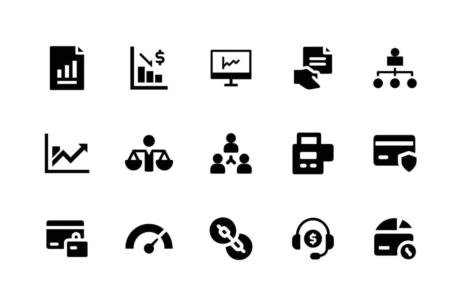 Corporate business icons suitable for financial and trade themes vector