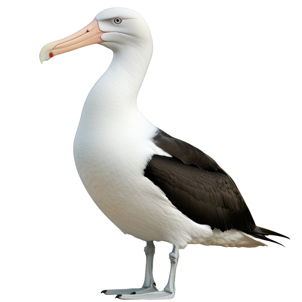 A white and black bird with a long beak png