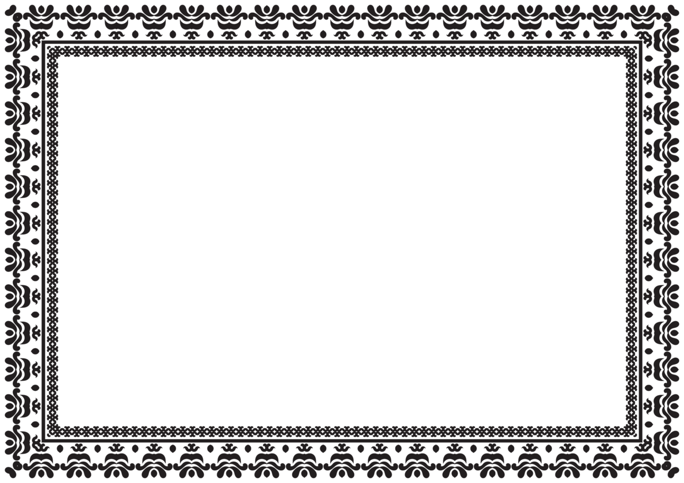 Retro Arabic Ornamental Frame and Border Design. png