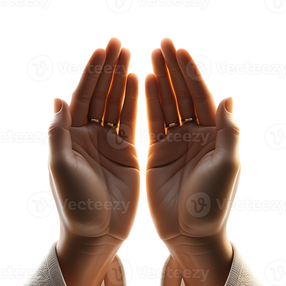 Muslim Praying Hands Raised in Supplication png