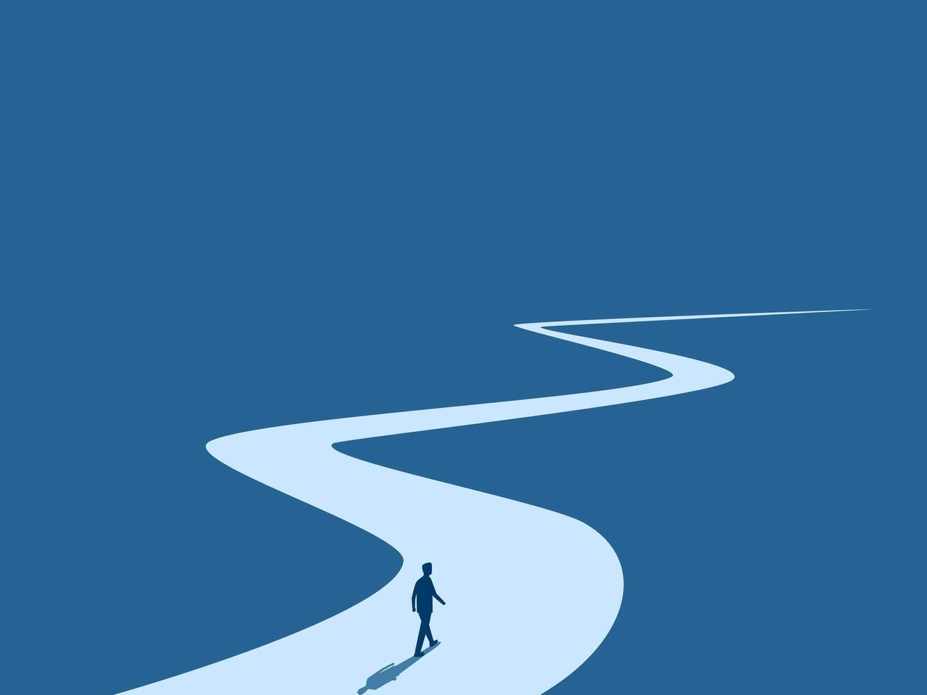 People on a long and complicated path of life vector