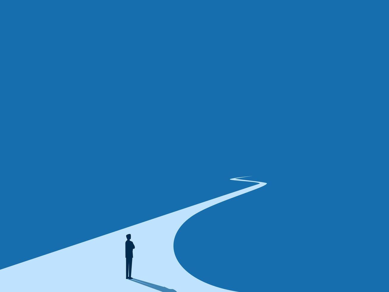 Confident Businessman with a Long Path, Career concept vector
