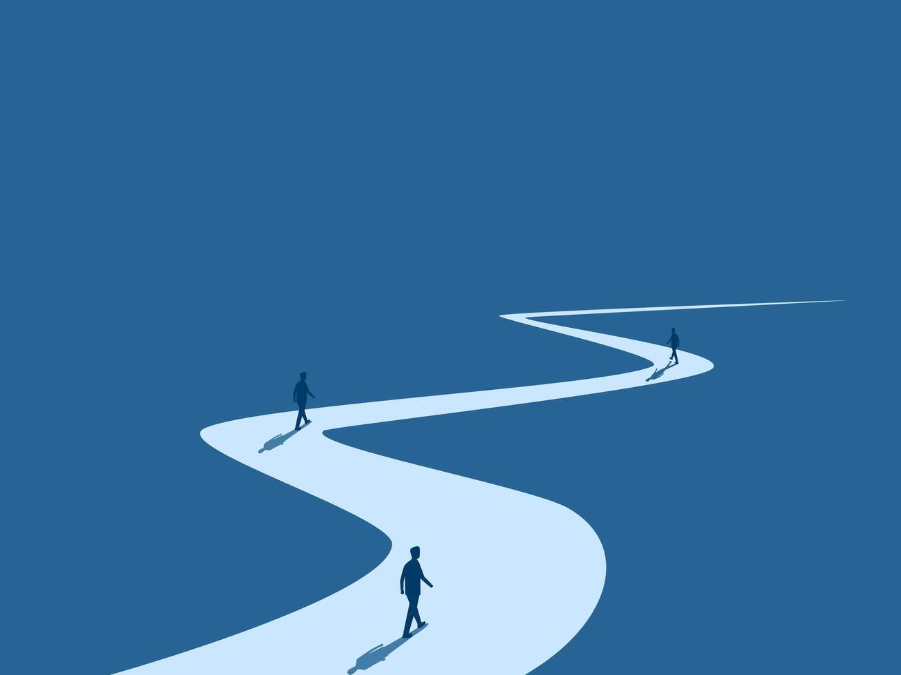 Compete, Career path, Group of businessmen on the career path vector