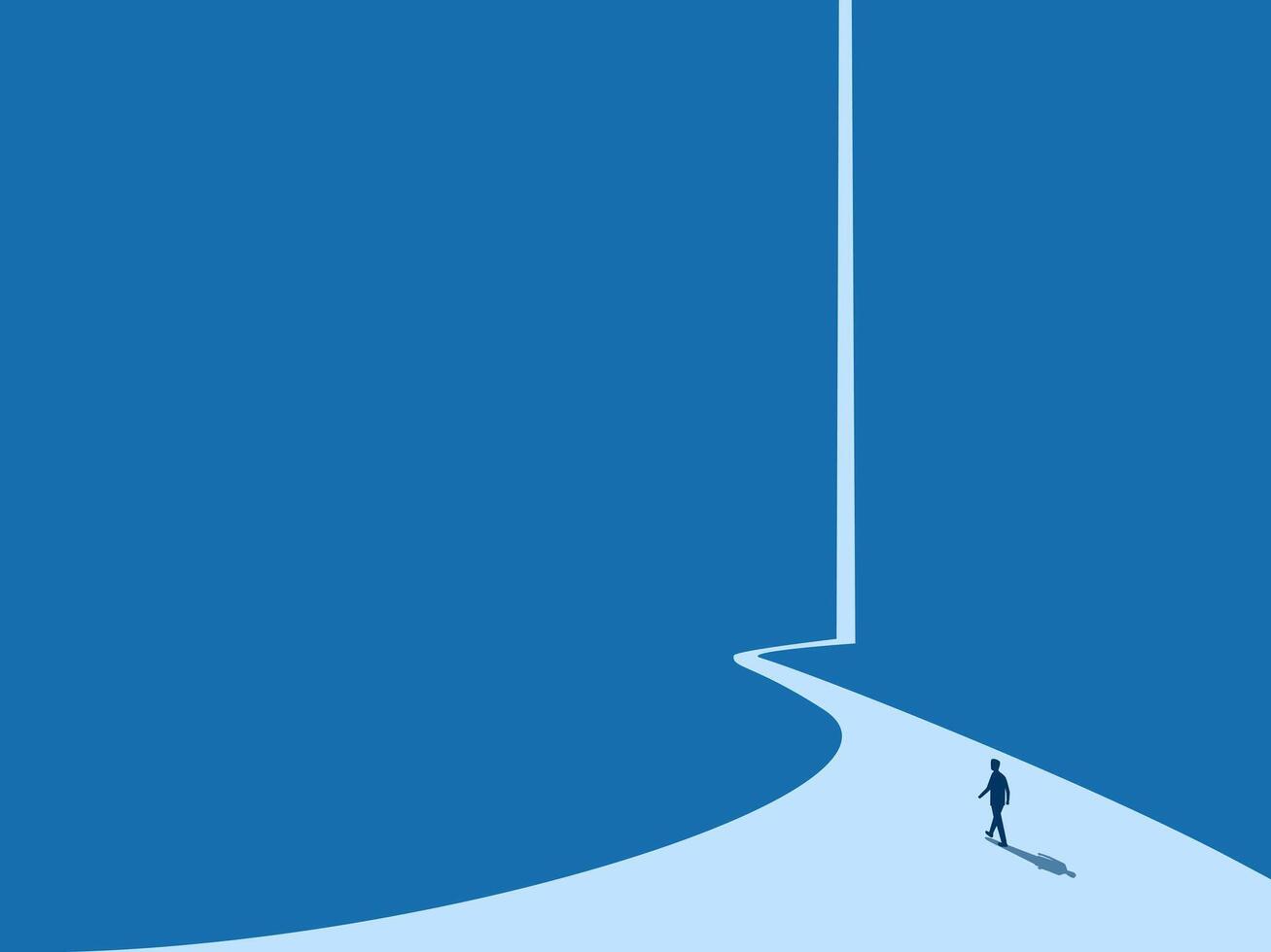 Long road, People walking towards the path of career growth vector