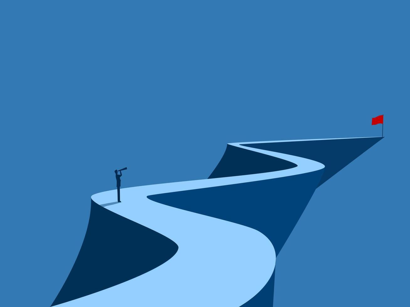 Long distance, people who anticipate a long path of life vector