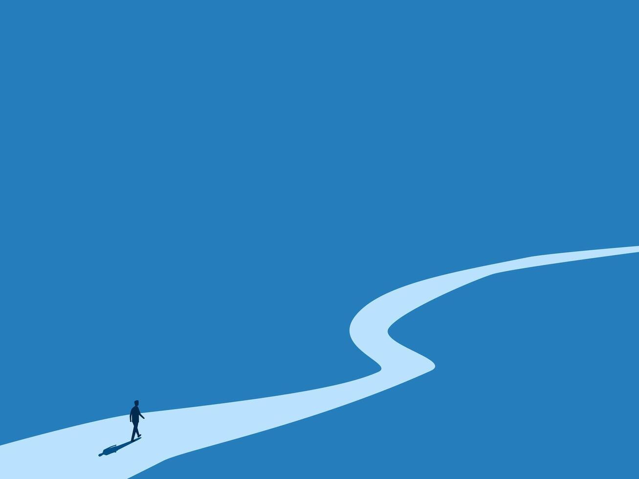 Businessman Walking On Long Imperfect Path vector