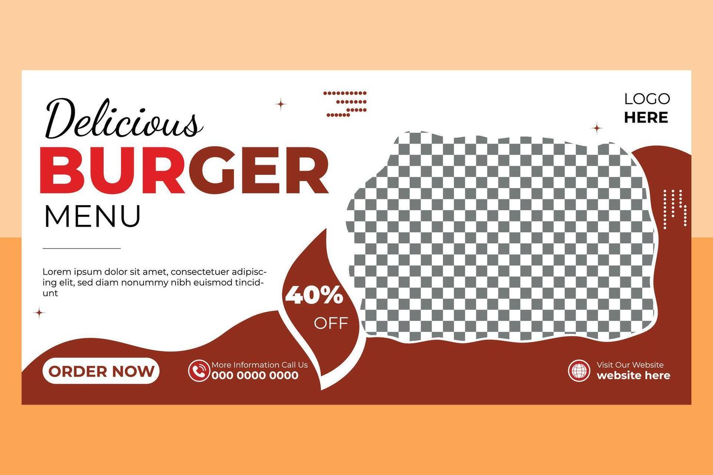 Modern Food Billboard Design Template vector