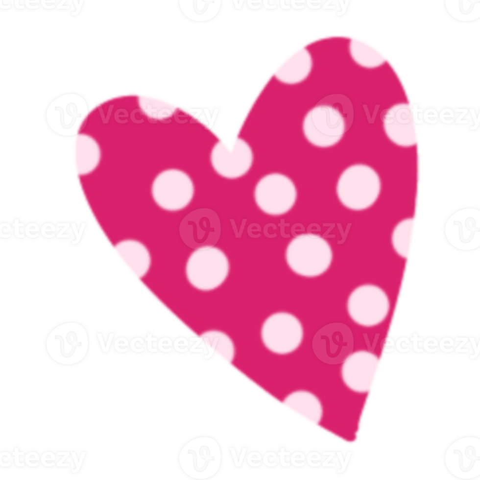 A pink heart with polka dots on it png