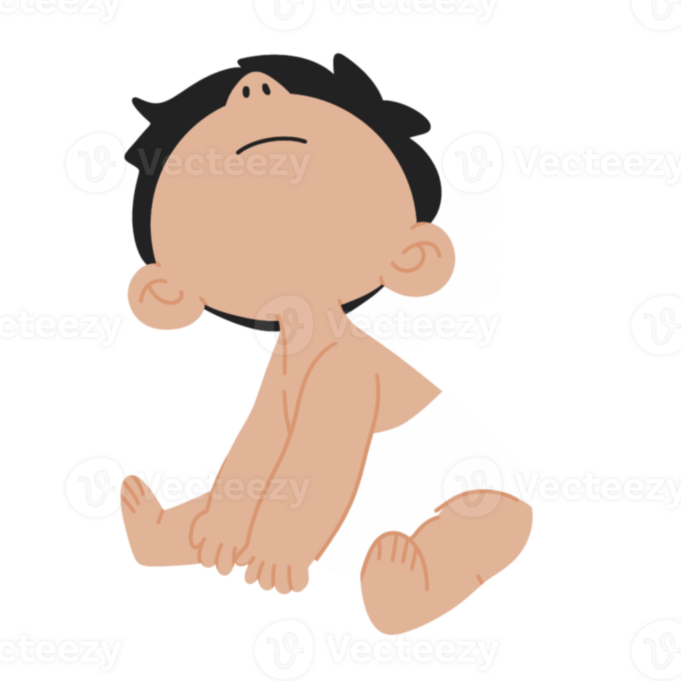 A cartoon baby angel sitting on the ground png