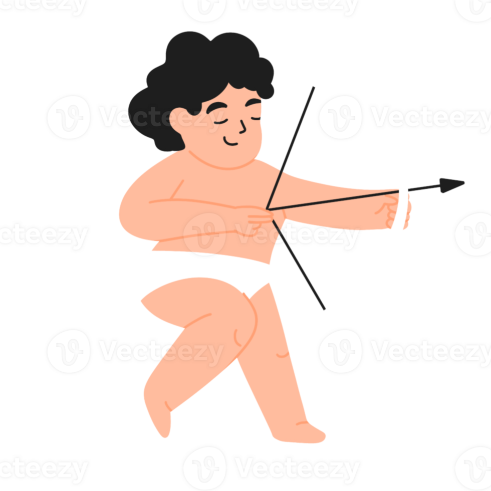 Cupid with bow and arrow png