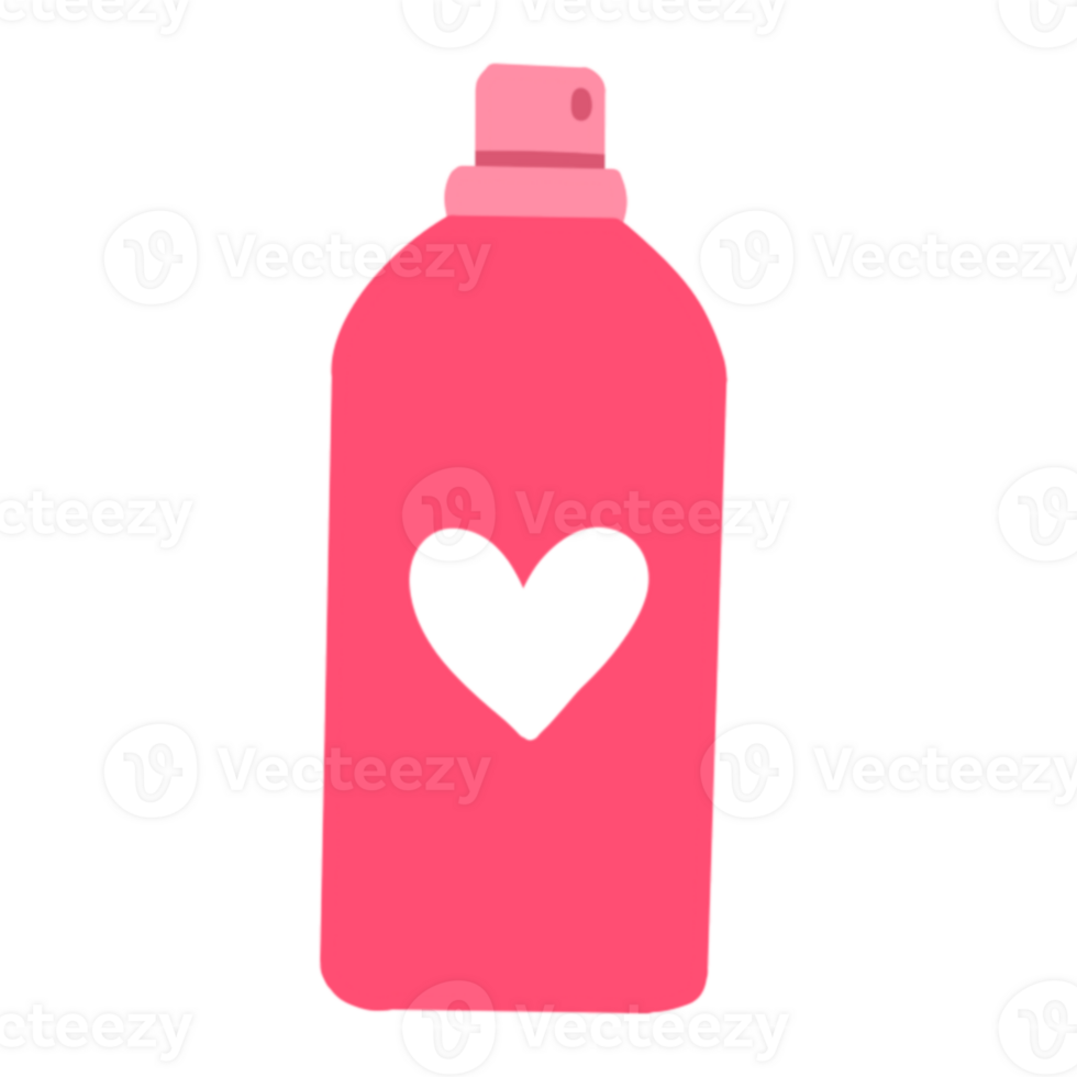 A pink bottle with a heart on it png