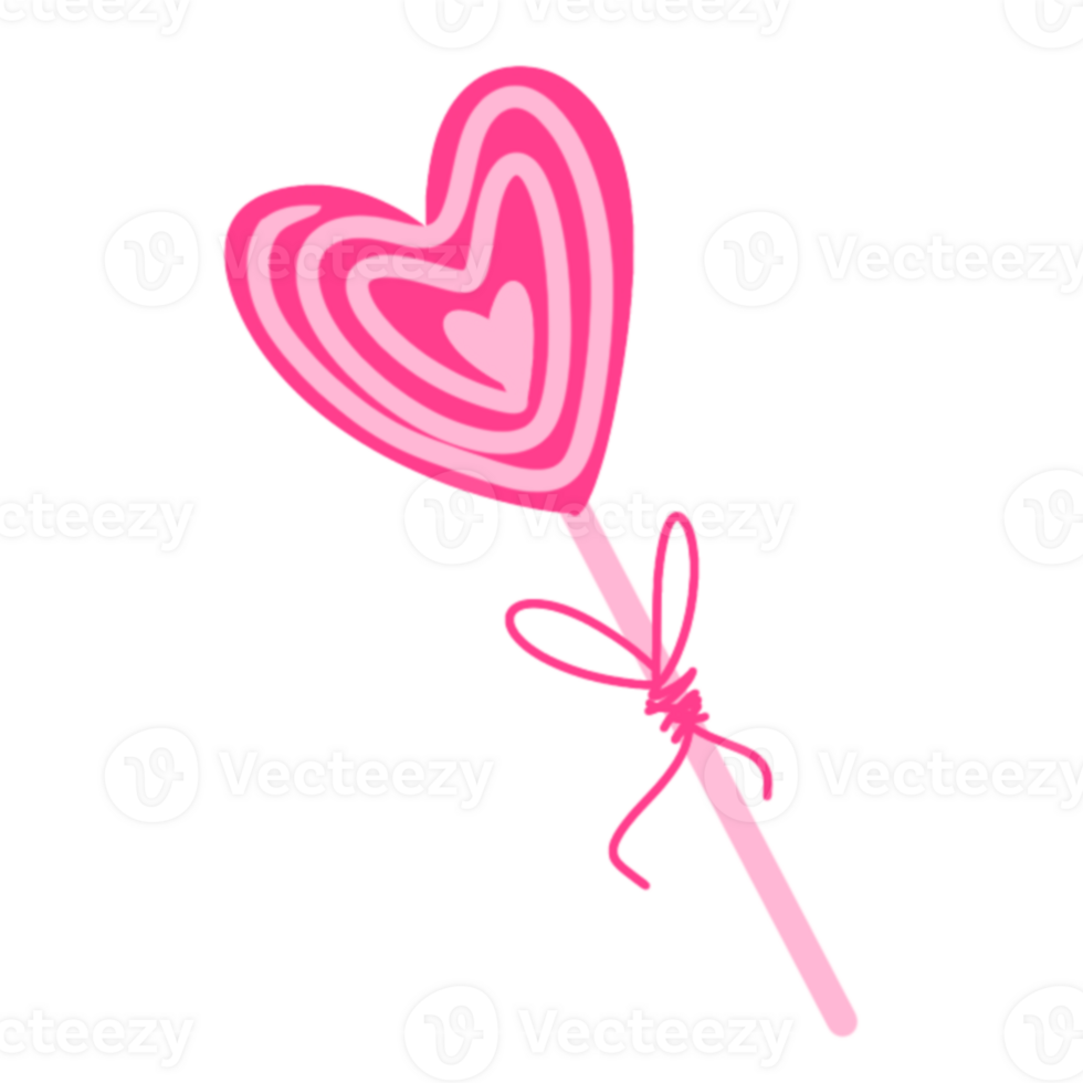 A pink lollipop with a heart shape on it png