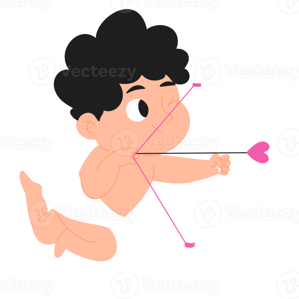 Cupid shooting an arrow with a bow png