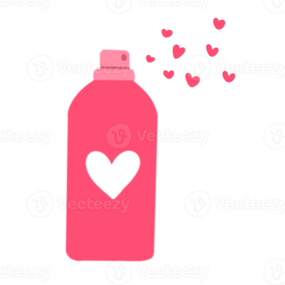 Spray bottle with hearts on it png