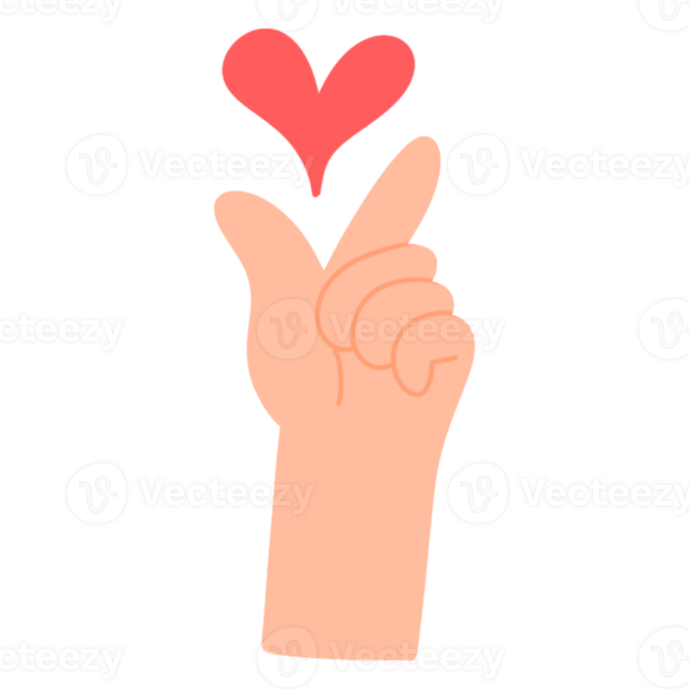 A hand holding a heart with a finger png