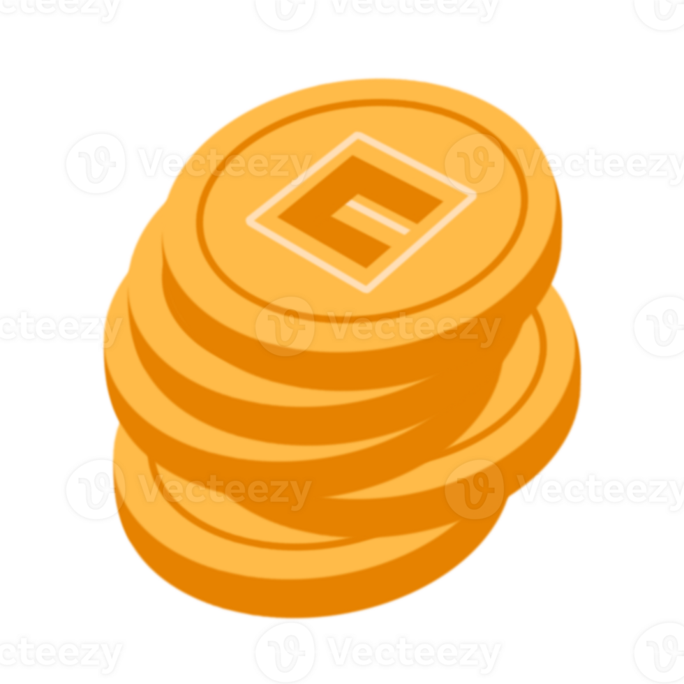 A stack of coins with the letter e on it png