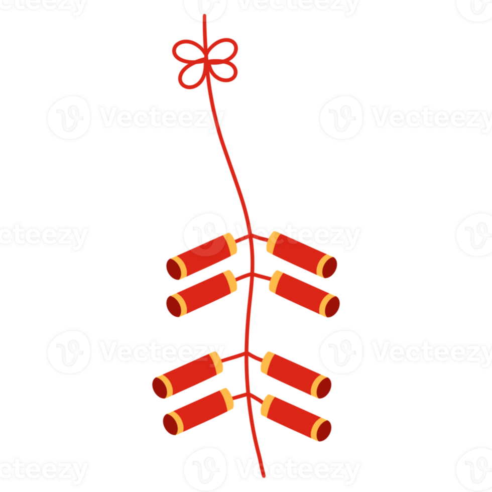 Chinese new year firecrackers illustration png