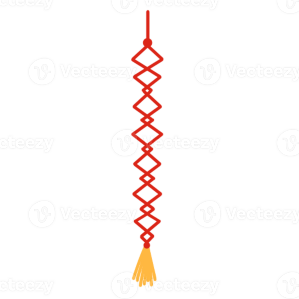 A red and yellow string with a tassel png