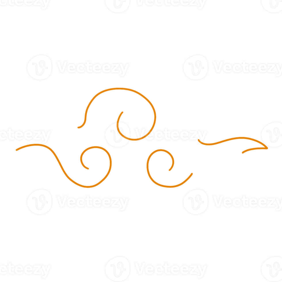 An orange cloud with a white swirl on it png