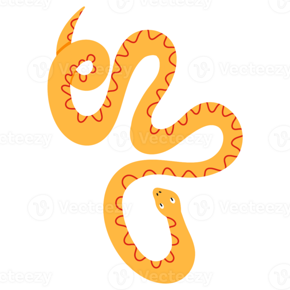 A snake with a yellow and red tail png