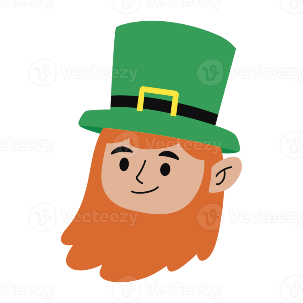 A cartoon leprechaun with a green hat png