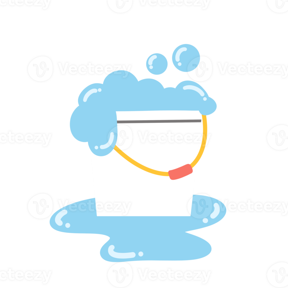 A bucket with soap and bubbles on it png