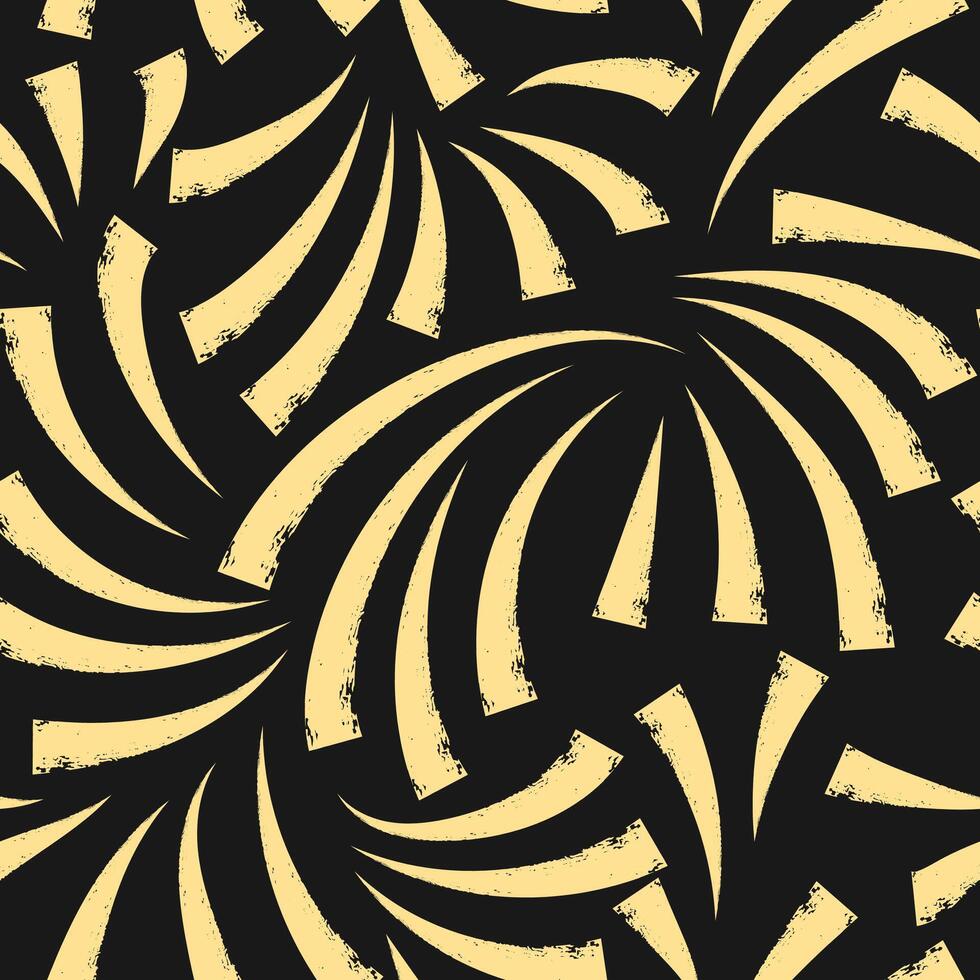 Seamless pattern with textured lines and curls. Chalk grunge curves. vector