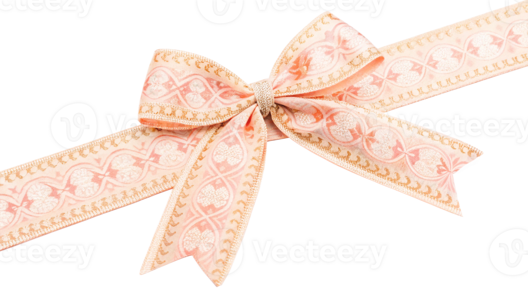 A sophisticated bow with a patterned ribbon png