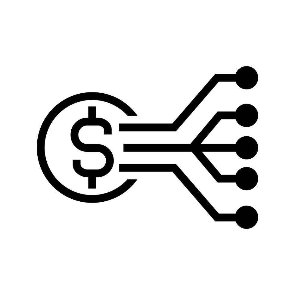 money with an electric circuit vector
