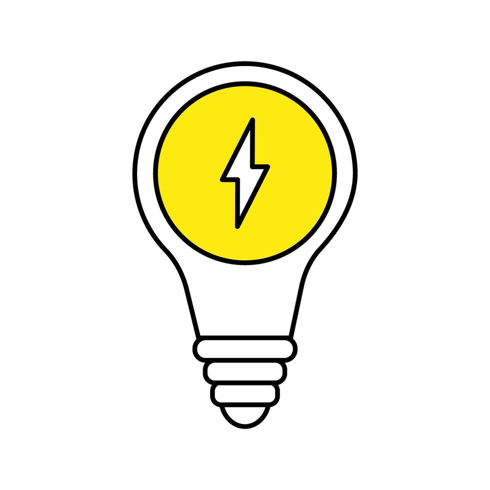 lightbulb with yellow lightning bolt icon vector