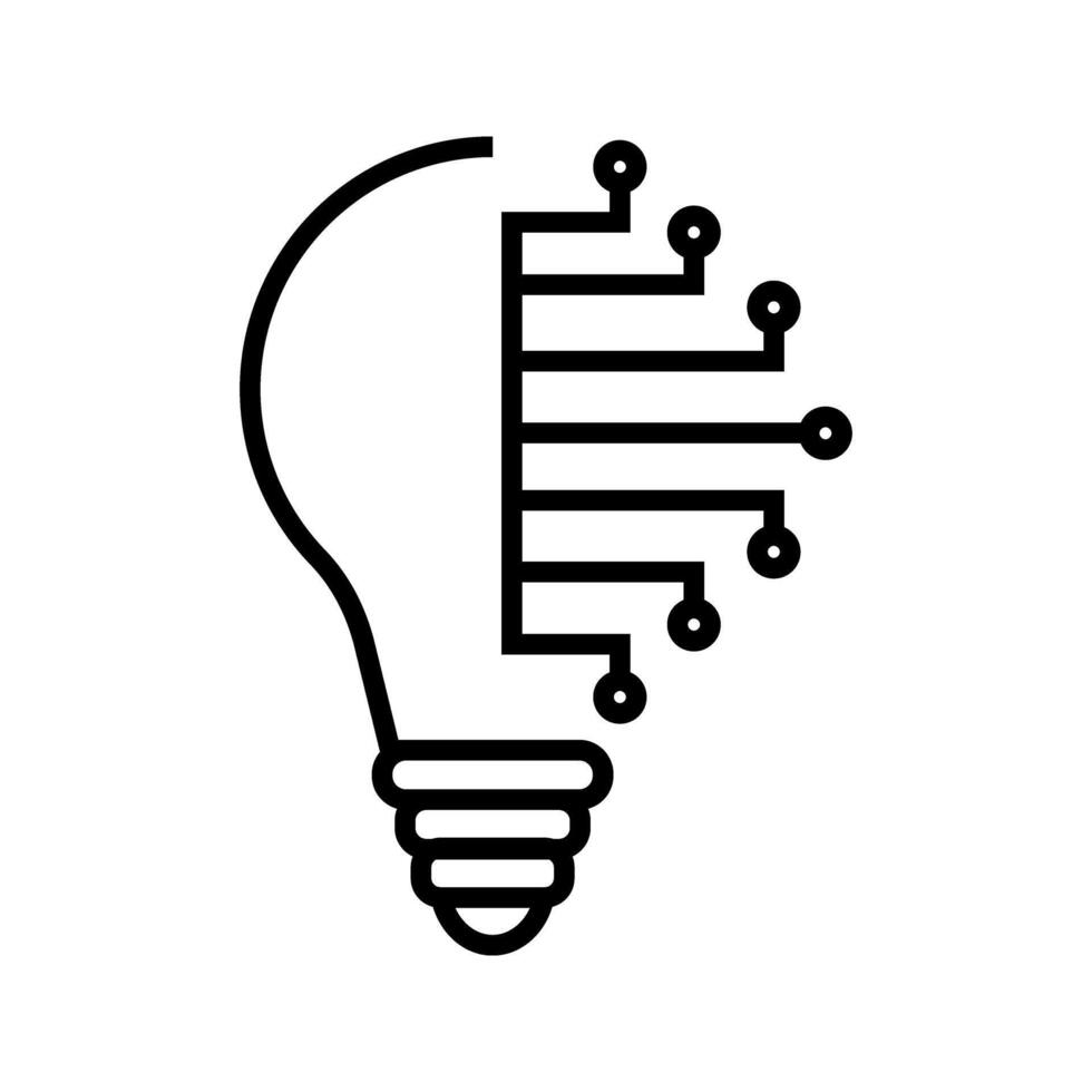 light bulb with electric circuit icon vector