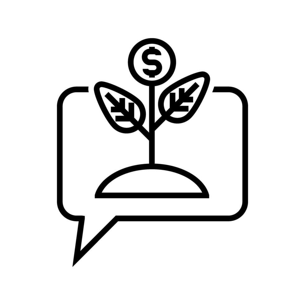 chat bubble with investment plant icon vector