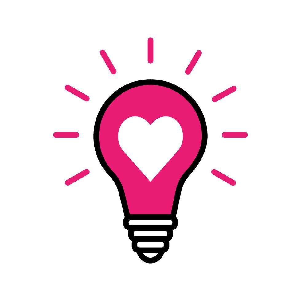 light bulb with heart icon vector