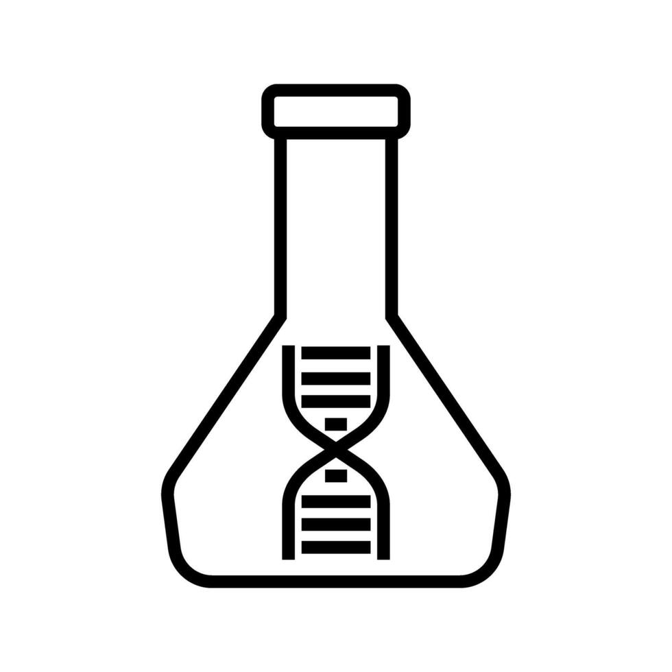 Laboratory flask with DNA symbol vector