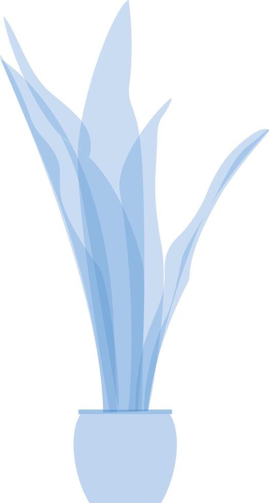 A blue plant in a pot on a white background vector