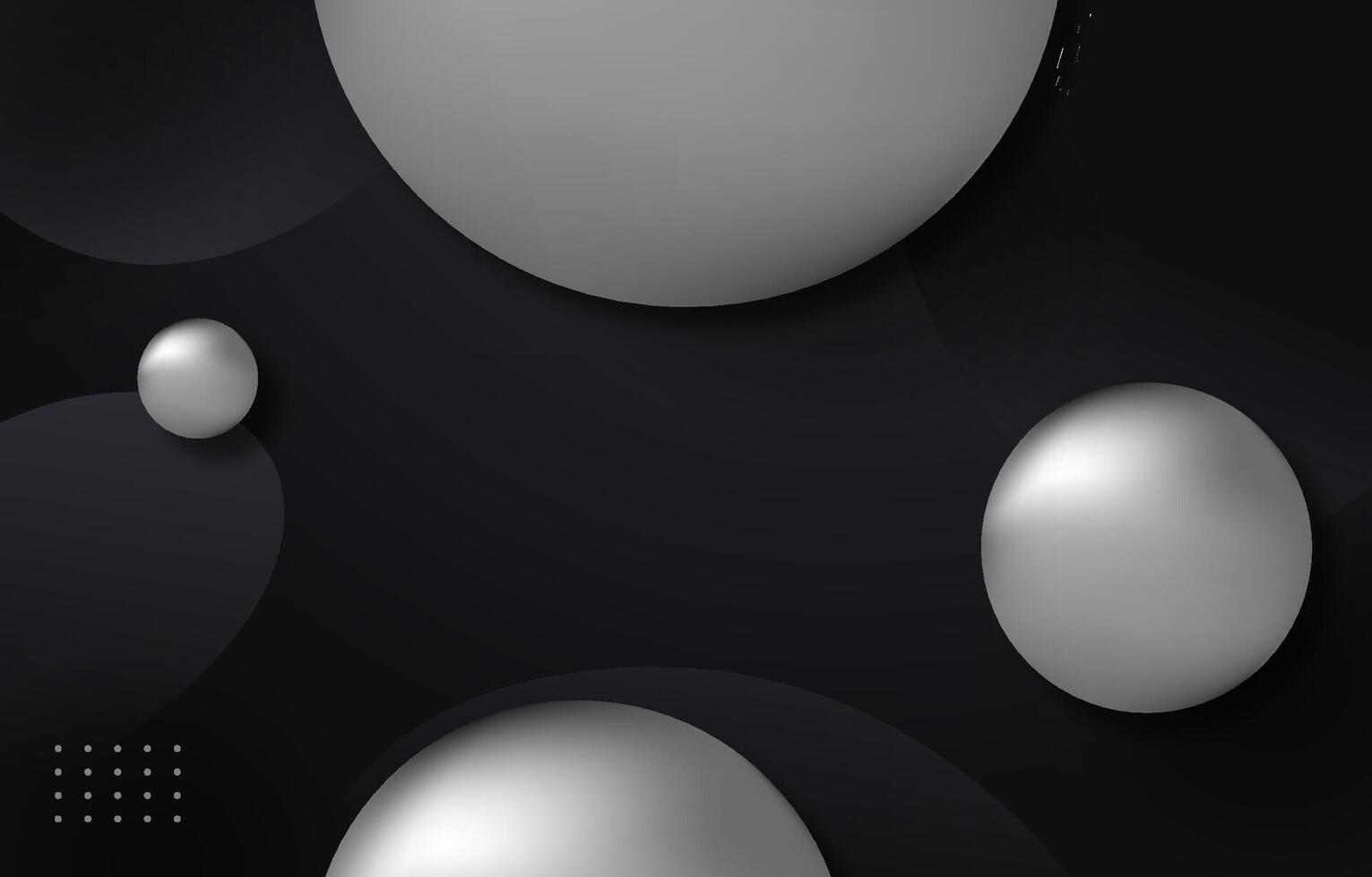 Abstract background with shiny spheres on black background vector
