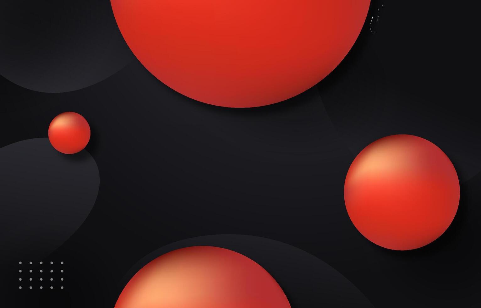 Red spheres on black background vector