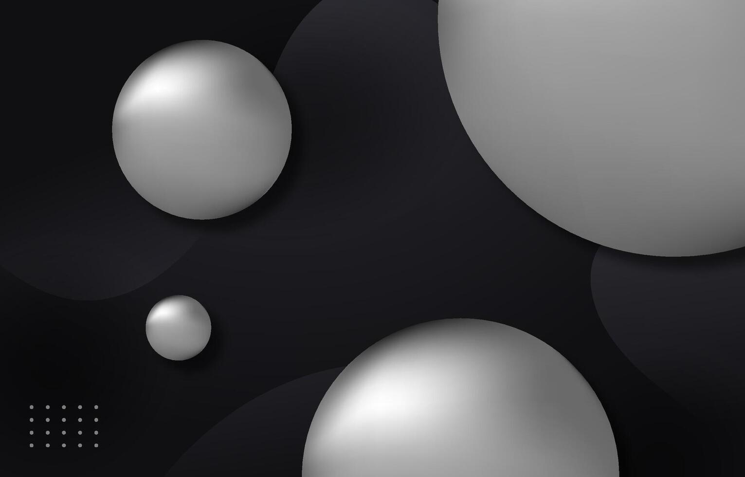 Abstract background with shiny balls on black background vector