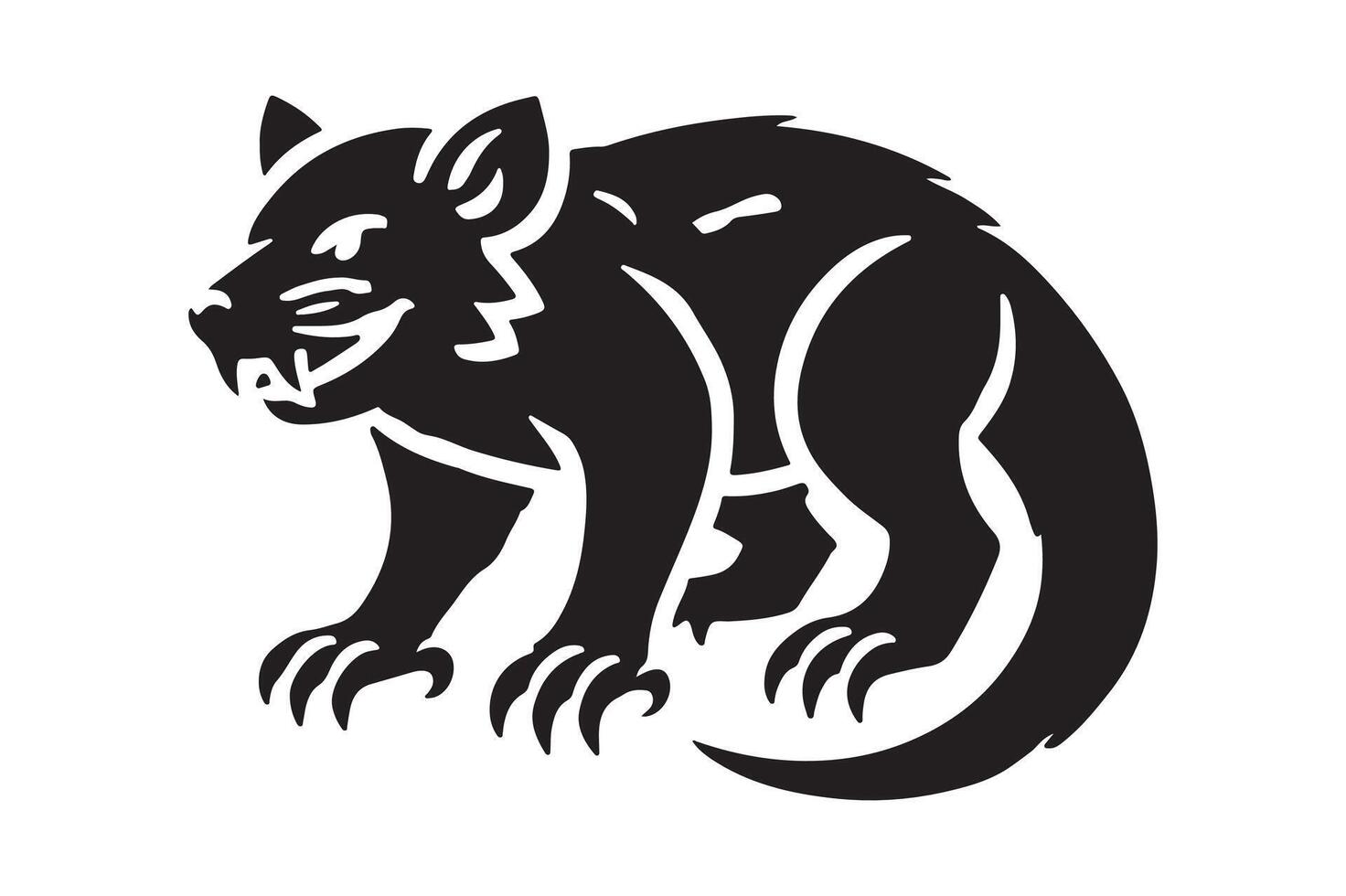 Minimalist Tasmanian Devil Silhouette Modern Design vector