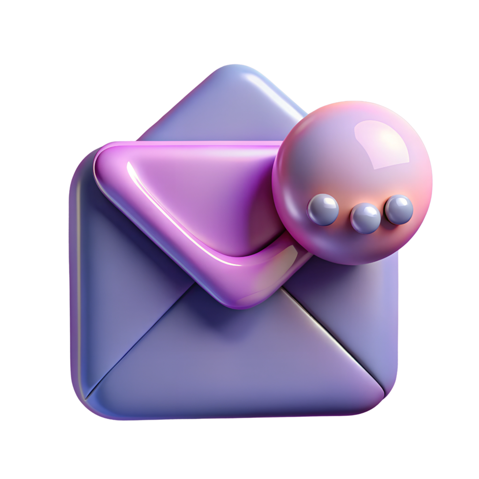 3D Render Massage glossy purple Icon isolated on transparent background png